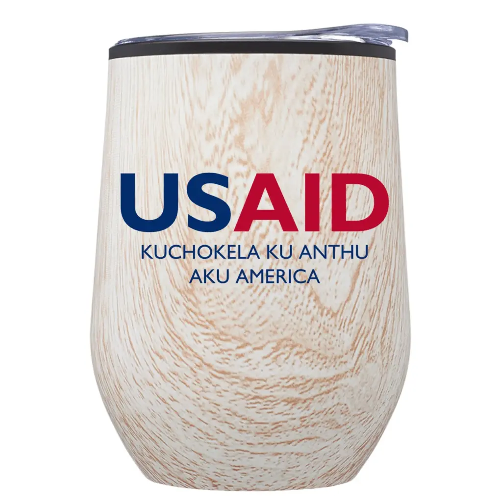 USAID Nyanja - 12 Oz. Palmera Stemless Wine Tumbler w/Lid