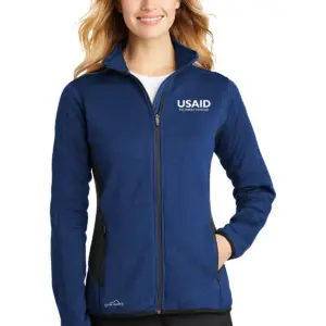 USAID Ewe Eddie Bauer Ladies Full-Zip Heather Stretch Fleece Jacket