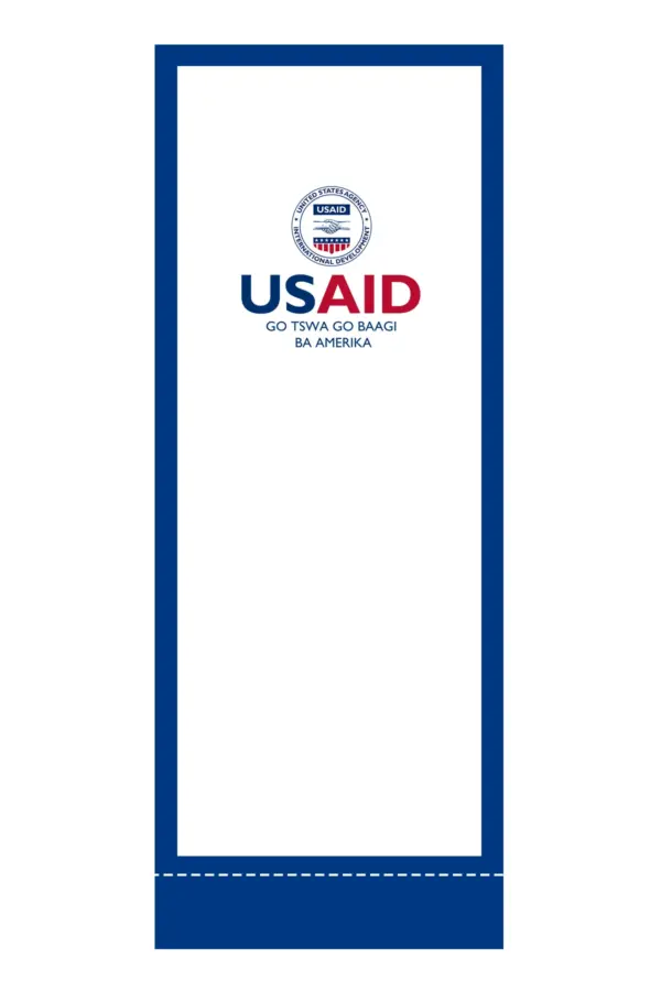 USAID Setswana Econo 24" Small Table Top Retractable Banner - Full Color