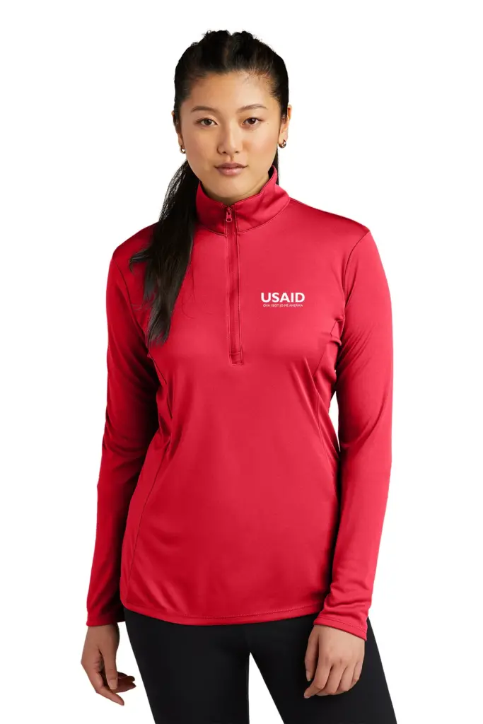 USAID Langi Sport-Tek Ladies PosiCharge Competitor 1/4-Zip Pullover Sweatshirt