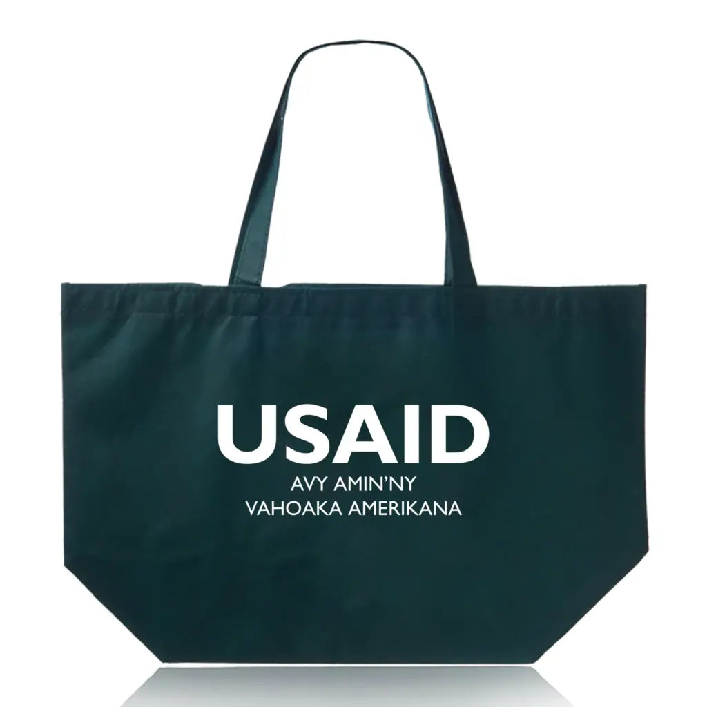 USAID Malagasy - Budget Non-Woven Shopper Tote Bags (20"x13")