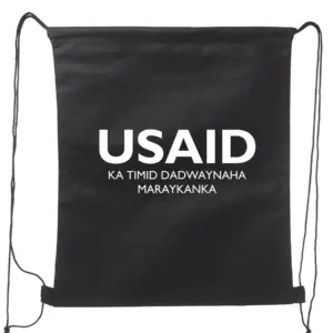 USAID Somali - Non-Woven Drawstring Backpacks (14.5"x17.5")