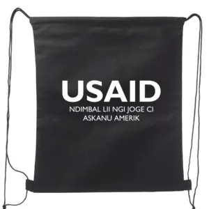 USAID Wolof - Non-Woven Drawstring Backpacks (14.5"x17.5")
