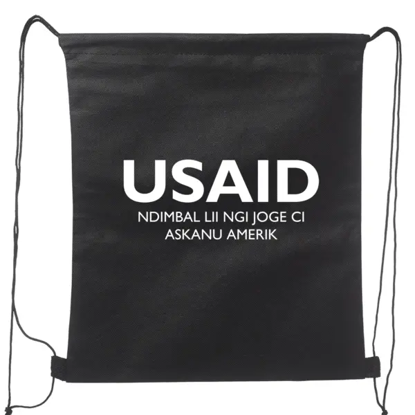 USAID Wolof - Non-Woven Drawstring Backpacks (14.5"x17.5")