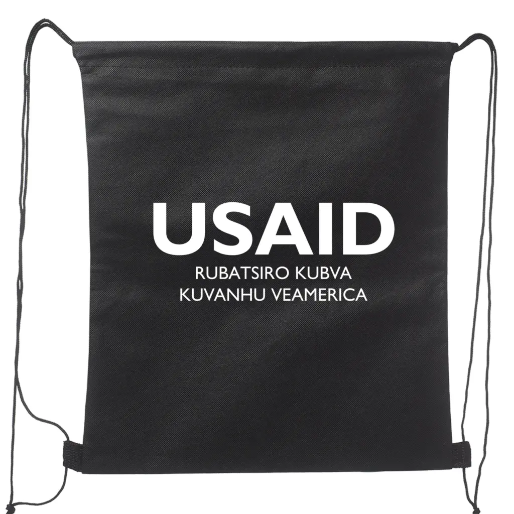 USAID Chishona - Non-Woven Drawstring Backpacks (14.5"x17.5")