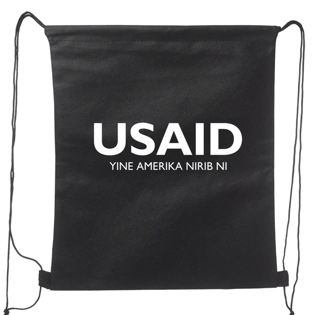 USAID Kusaal - Non-Woven Drawstring Backpacks (14.5"x17.5")