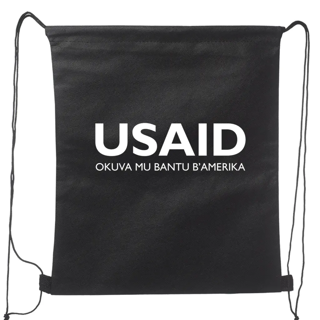 USAID Lusoga - Non-Woven Drawstring Backpacks (14.5"x17.5")
