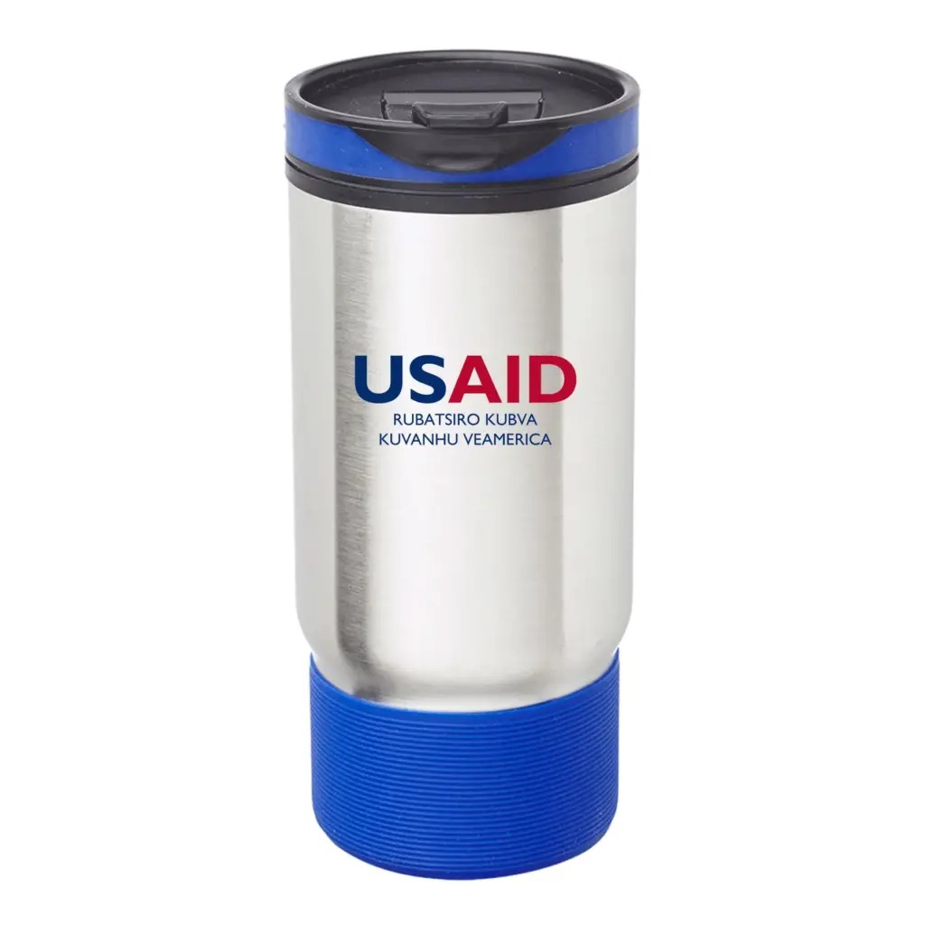 USAID Chishona - Oxford 17oz. Ribbed Travel Mugs