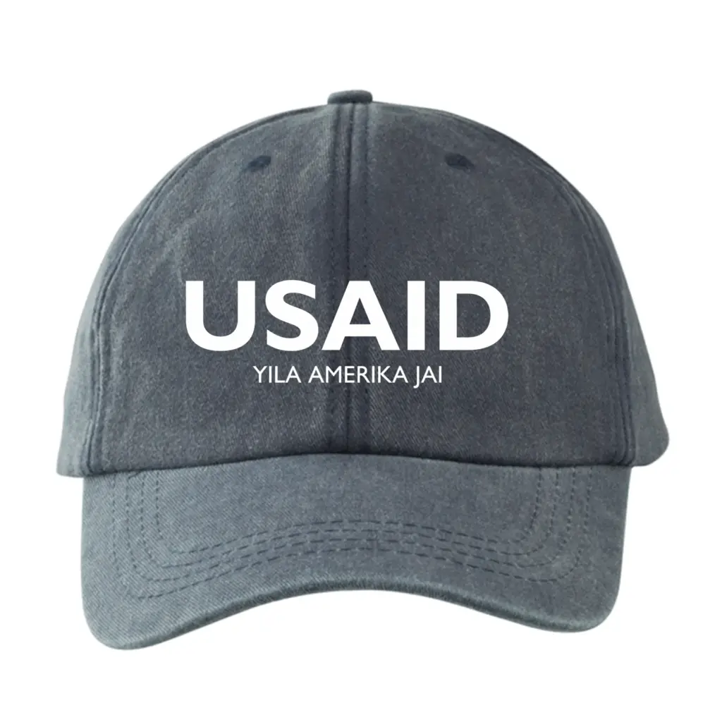 USAID Wala - Embroidered Lynx Washed Cotton Baseball Caps (Min 12 pcs)