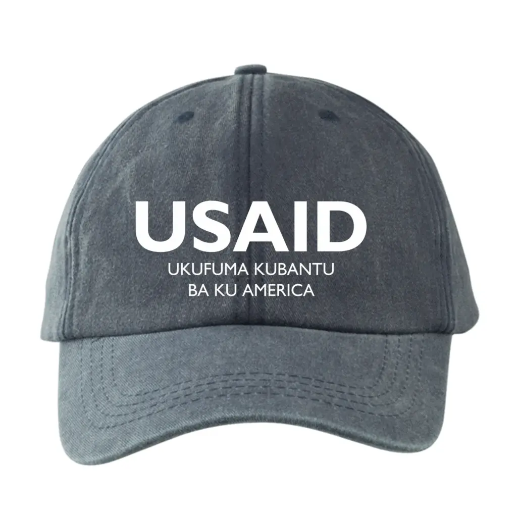 USAID Bemba - Embroidered Lynx Washed Cotton Baseball Caps (Min 12 pcs)