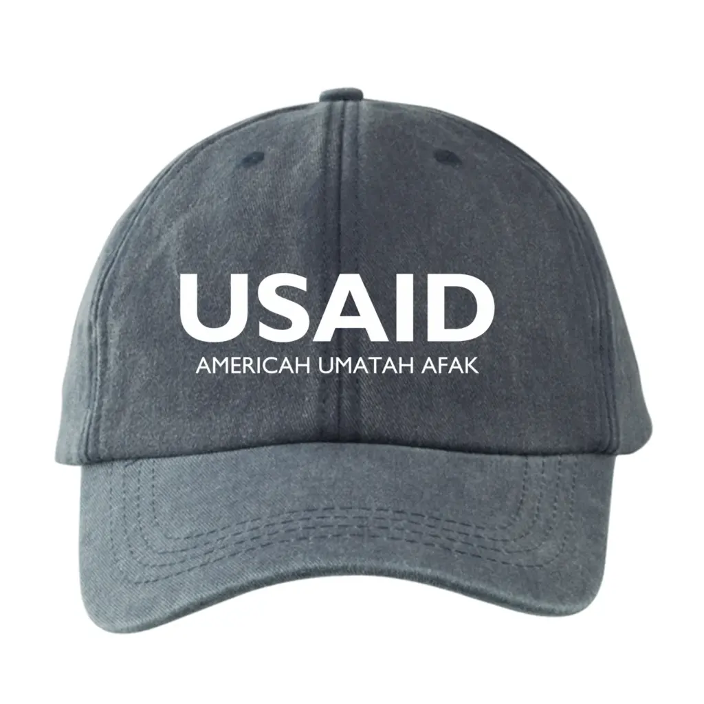 USAID Afar - Embroidered Lynx Washed Cotton Baseball Caps (Min 12 pcs)