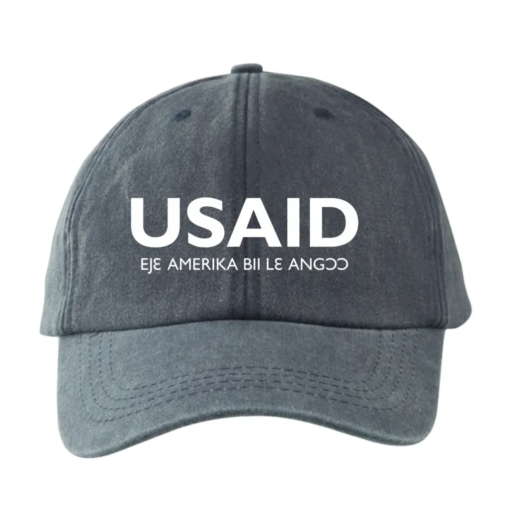 USAID Ga-Dangme - Embroidered Lynx Washed Cotton Baseball Caps (Min 12 pcs)