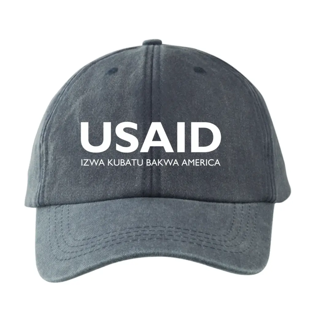 USAID Lozi - Embroidered Lynx Washed Cotton Baseball Caps (Min 12 pcs)