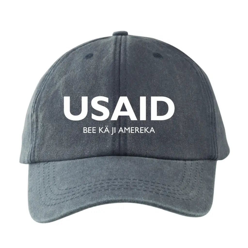 USAID Nuer - Embroidered Lynx Washed Cotton Baseball Caps (Min 12 pcs)