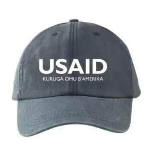 USAID Runyankole - Embroidered Lynx Washed Cotton Baseball Caps (Min 12 pcs)