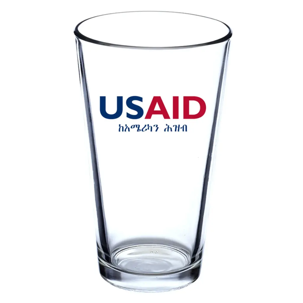 USAID Amharic - 16 Oz. Pint Glasses