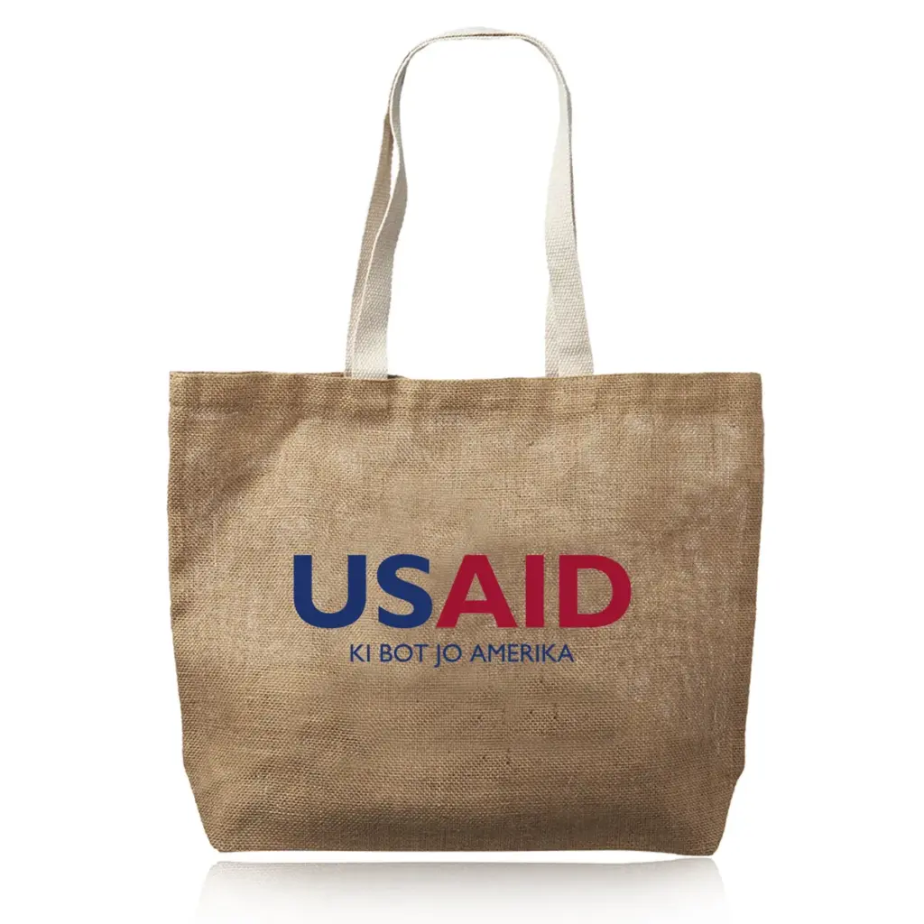 USAID Acholi - Natural Jute Fiber Carry-On Tote Bags (17"x13")