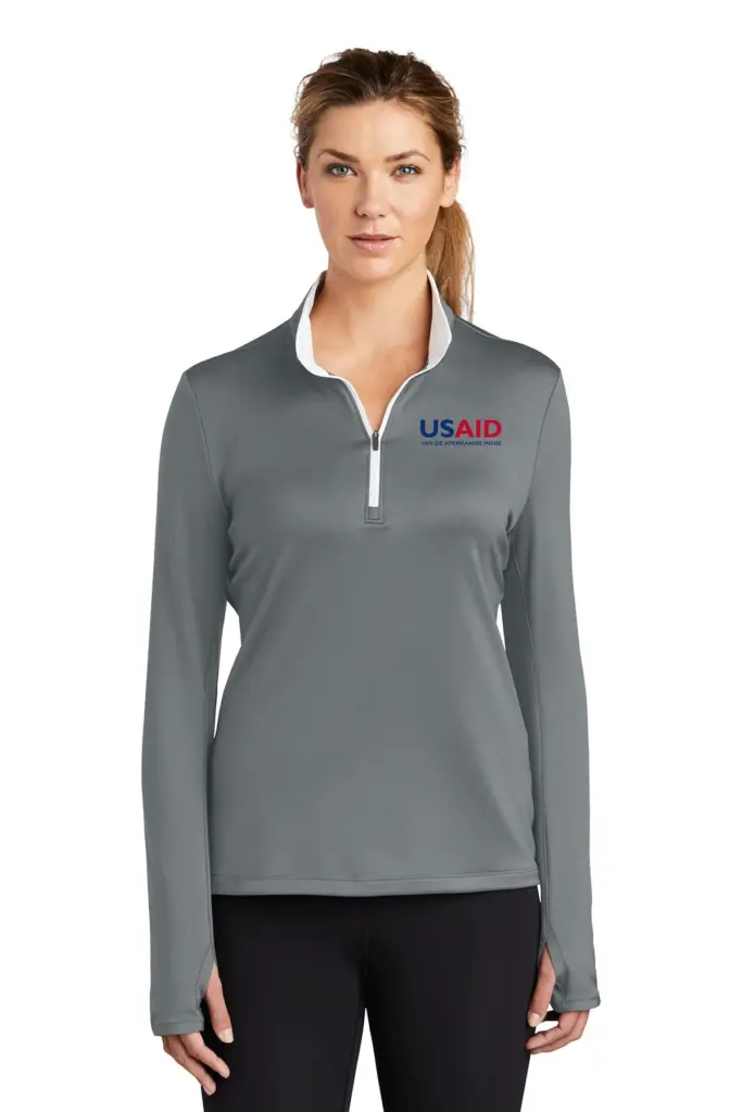 USAID Afrikaans Nike Golf Ladies Dri-FIT Stretch 1/2-Zip Cover-Up Shirt