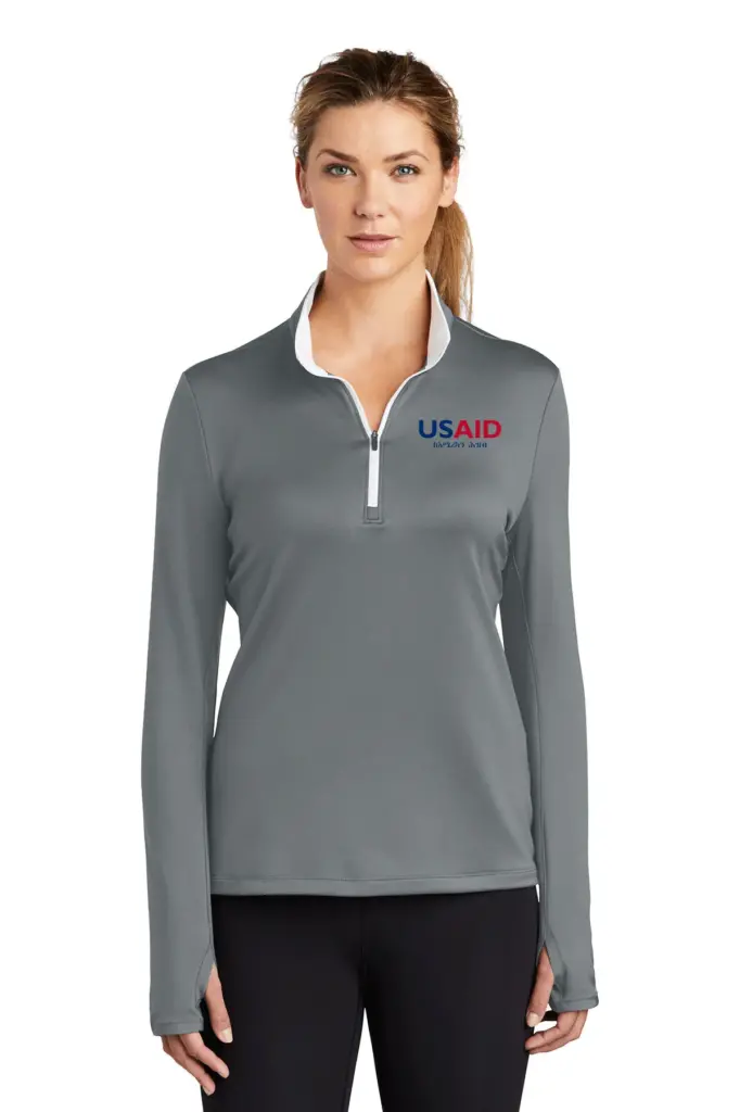USAID Amharic Nike Golf Ladies Dri-FIT Stretch 1/2-Zip Cover-Up Shirt