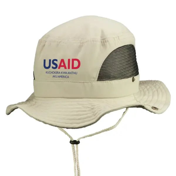 USAID Chichewa - Embroidered Pintano Bucket Hat with Mesh Sides (Min 12 pcs)