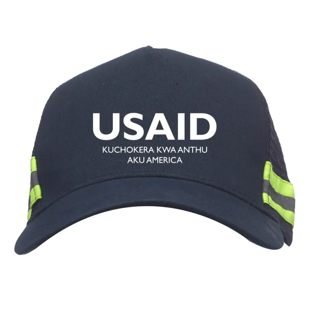 USAID Chichewa - Embroidered Structured Safety Reflective Caps (Min 12 pcs)