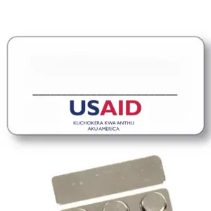 USAID Chichewa - Name Badge  White Metal