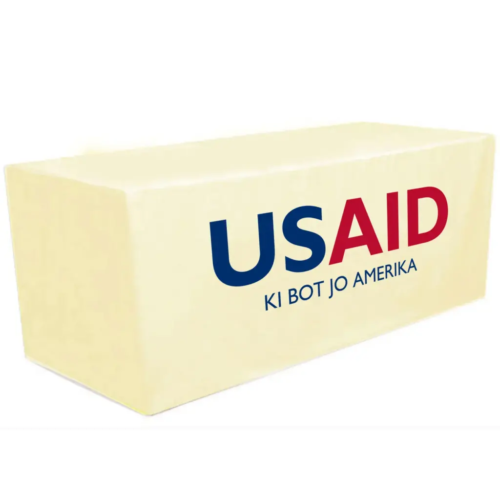 USAID Chichewa - 8' Fitted Dye Sub Tablecloth White