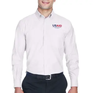 USAID Chichewa - Harriton Men's Long-Sleeve Oxford with Stain-Release