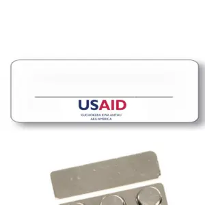 USAID Chichewa - Name Badge White Metal