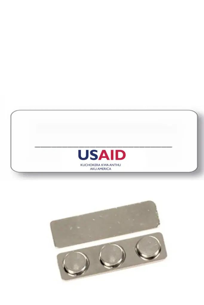 USAID Chichewa - Name Badge White Metal