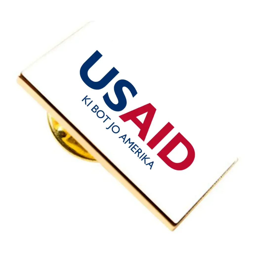 USAID Chichewa Brandmark Lapel Pins with Military Clutch Rectangular Min 100 pcs