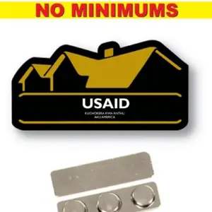 USAID Chichewa - Name Badge Custom Shape BLACK Plastic