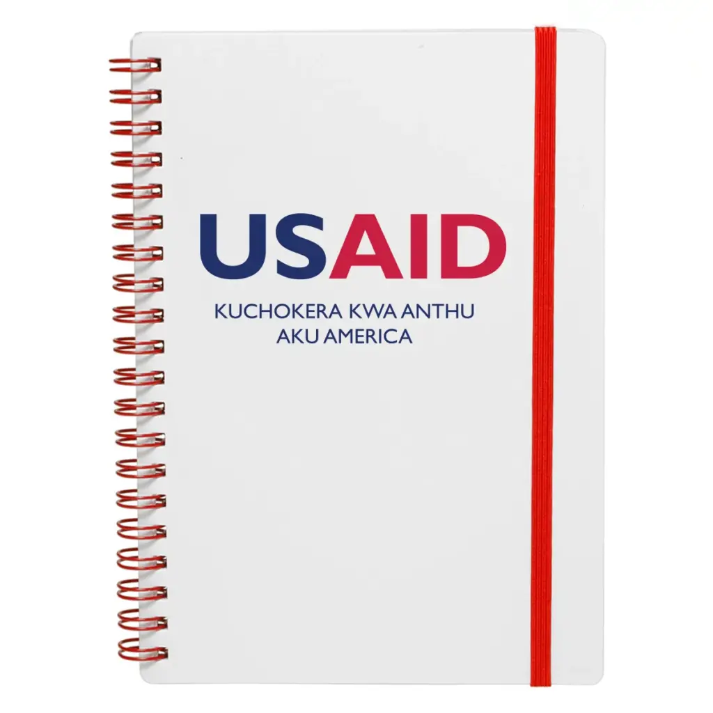 USAID Chichewa - White Spiral Notebook w/ Colored Accents