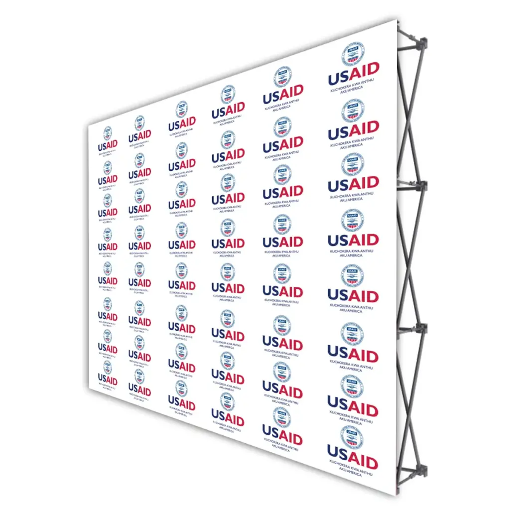 USAID Chichewa ONE CHOICE 8 Ft. Fabric Pop Up Display - 89"H Straight Graphic Package