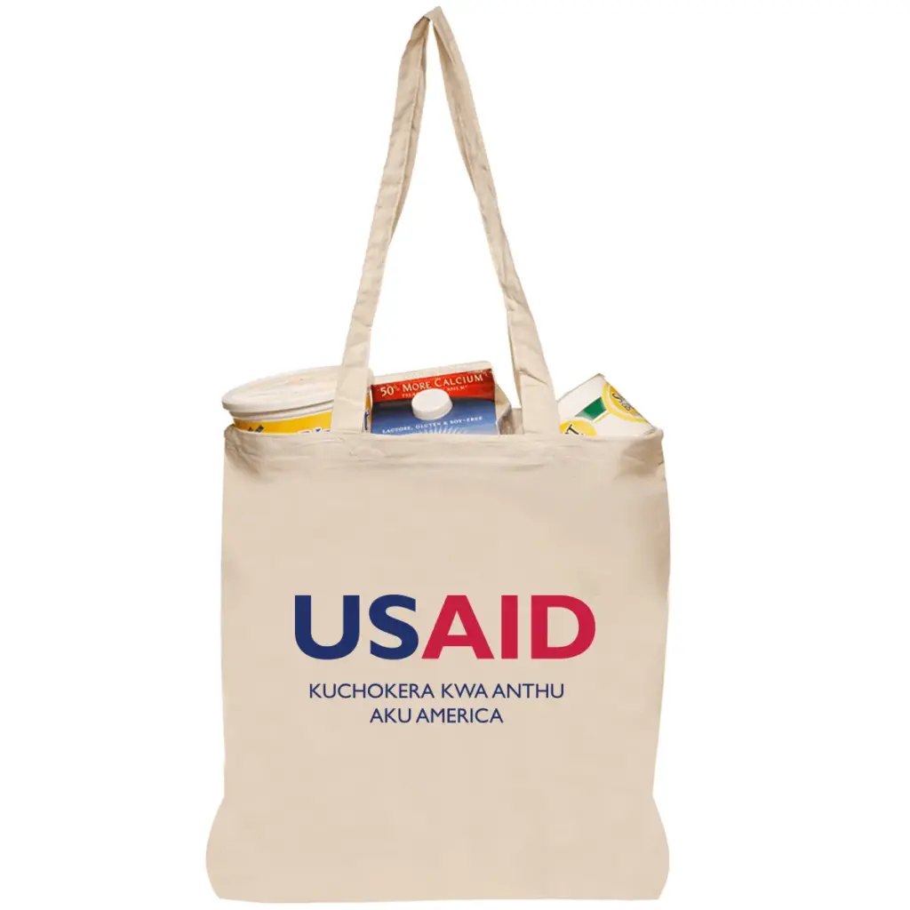 USAID Chichewa - Natural Cotton Fiber Tote Bags (14.5"x16")