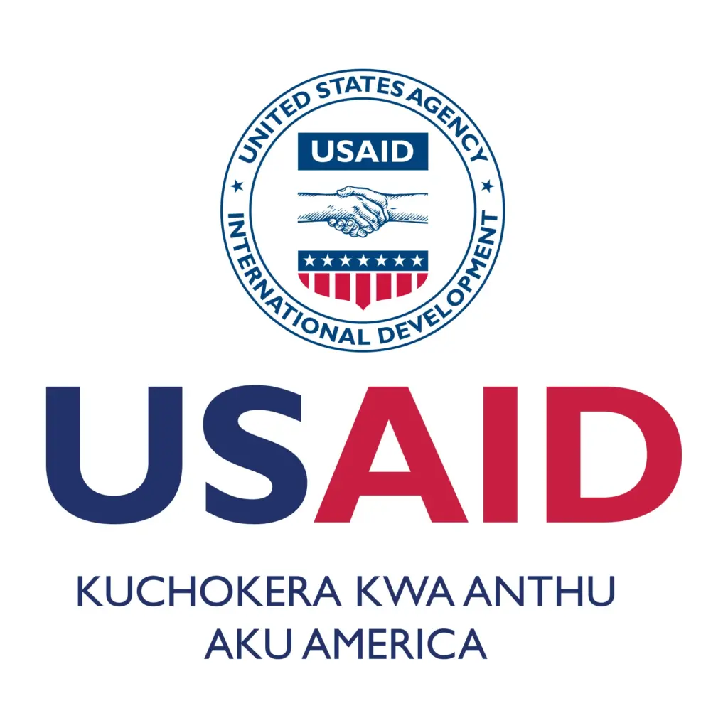USAID Chichewa Decal on White Vinyl Material. Full Color