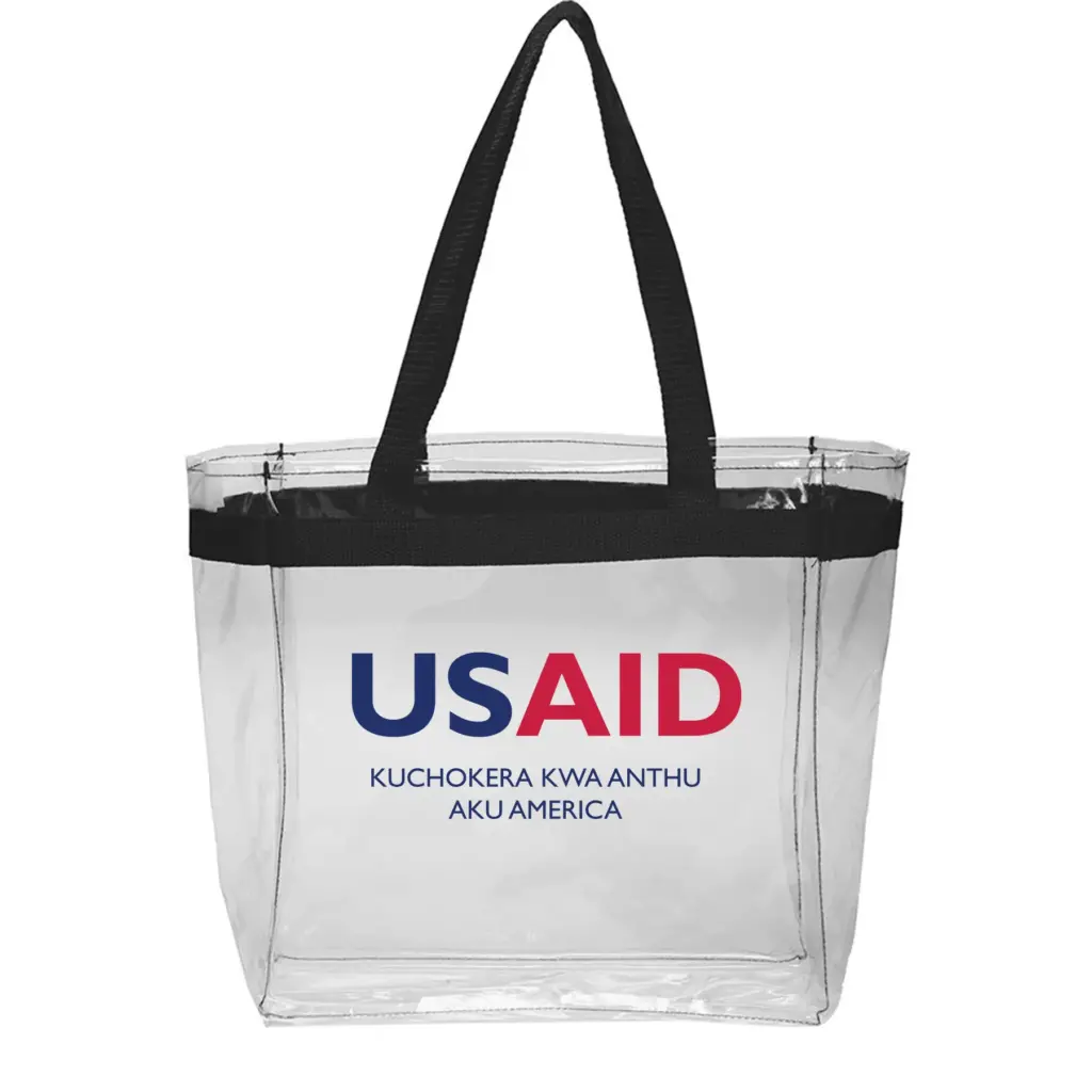 USAID Chichewa - Color Handles Clear Plastic Tote Bags