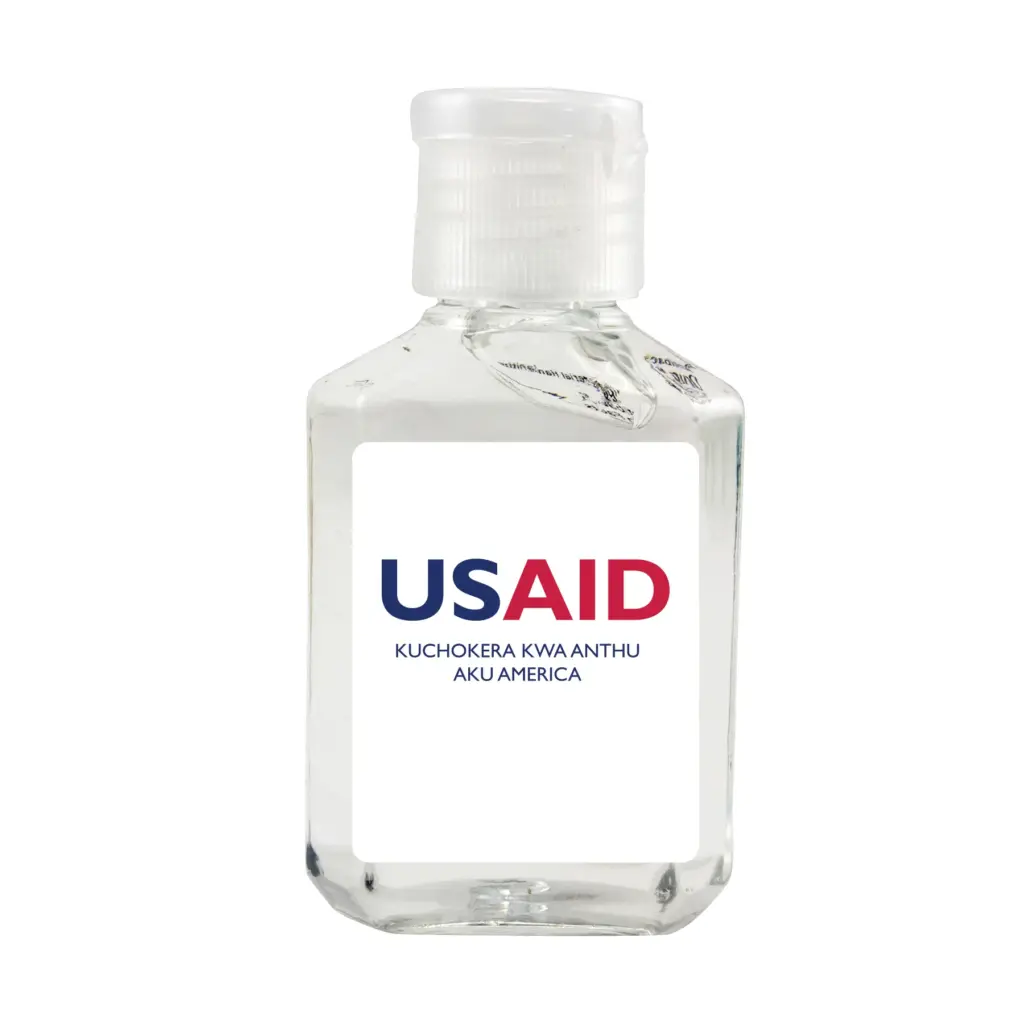 USAID Chichewa - Antibacterial Hand Sanitizer Gel on White Label