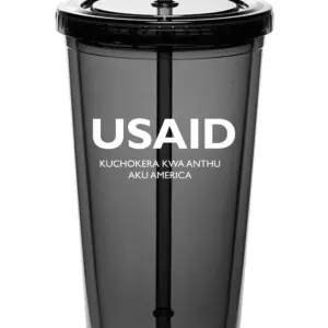 USAID Chichewa - 20 Oz. Double Wall Acrylic Bottles w/Straws