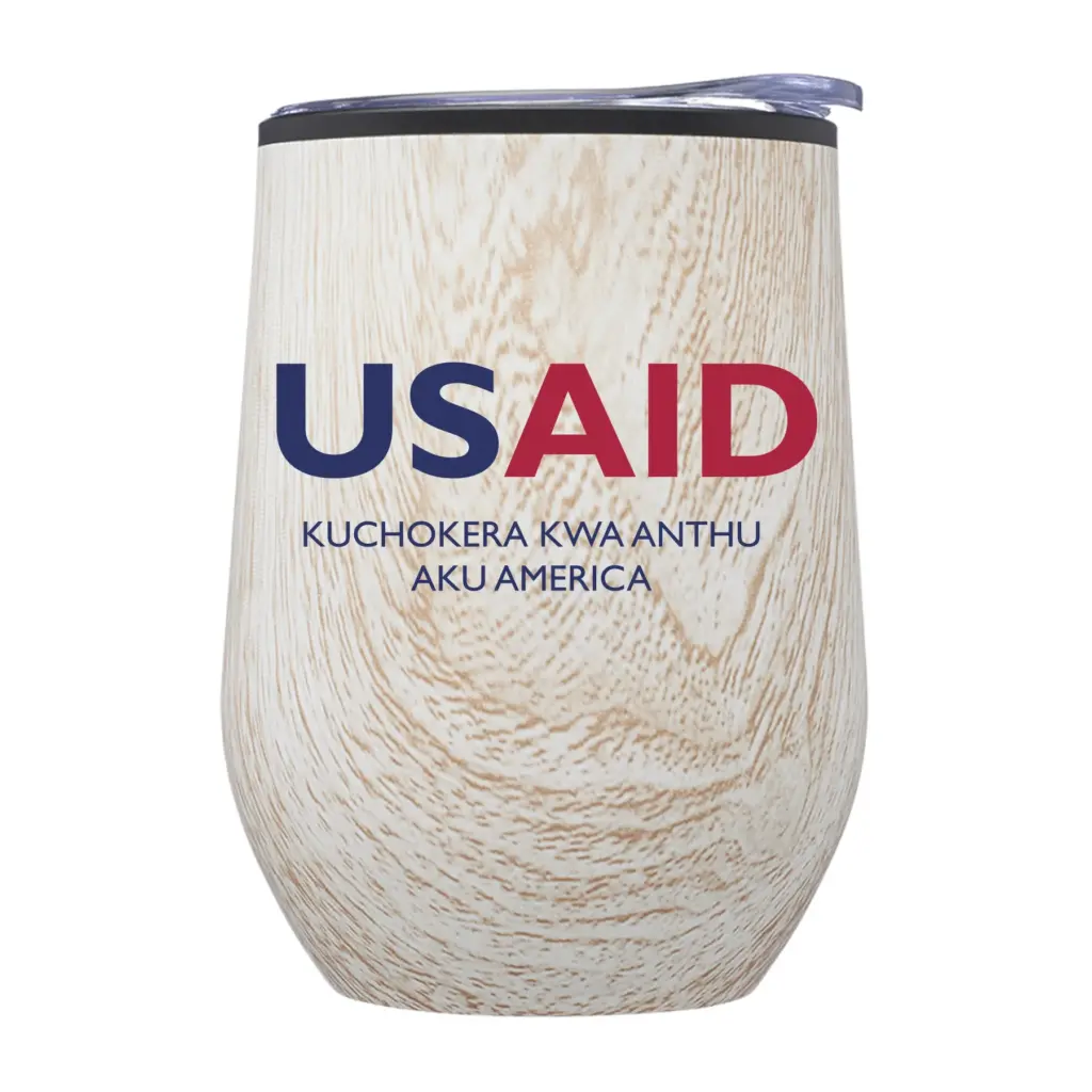 USAID Chichewa - 12 Oz. Palmera Stemless Wine Tumbler w/Lid