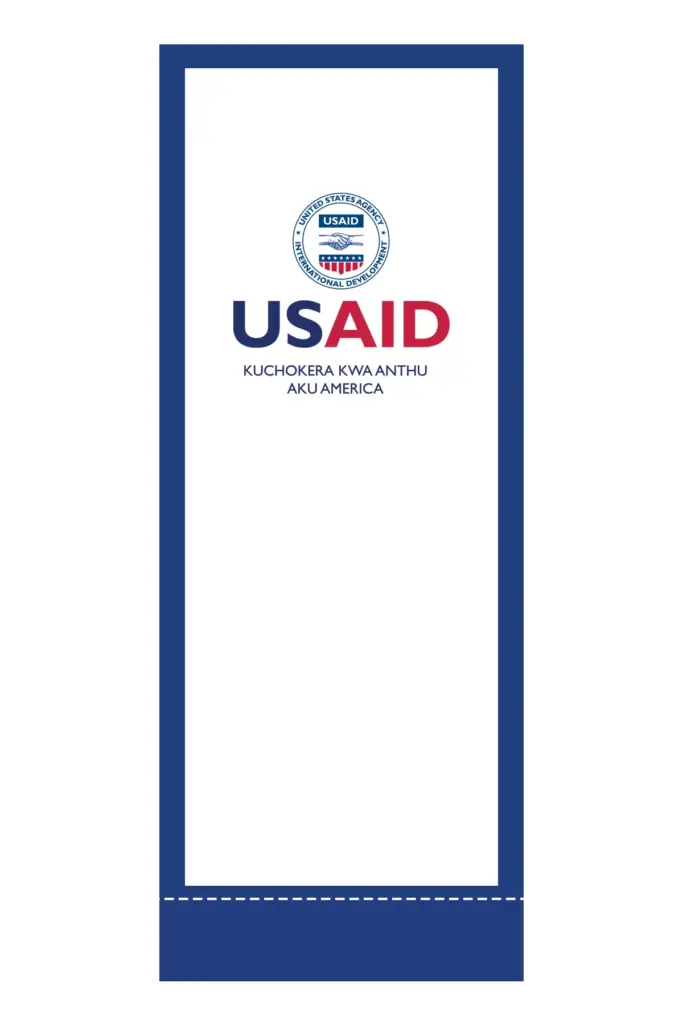 USAID Chichewa Econo 24" Small Table Top Retractable Banner - Full Color