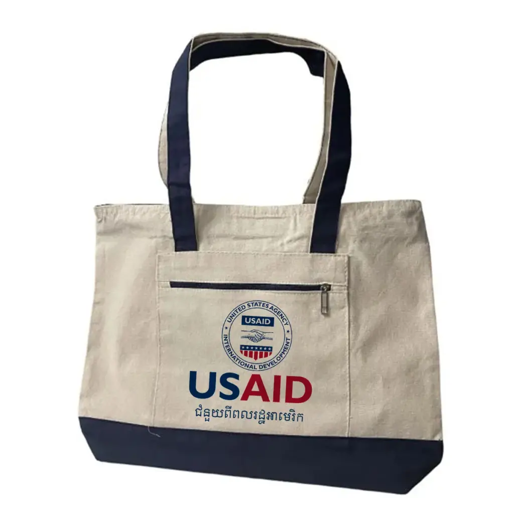 USAID Khmer - Accent Tote 18″x14″ (Min. 12 pc)