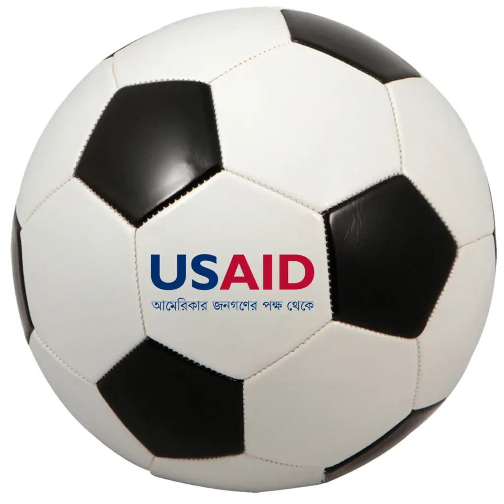 USAID Bangla - Regulation Size Black & White Soccer Ball