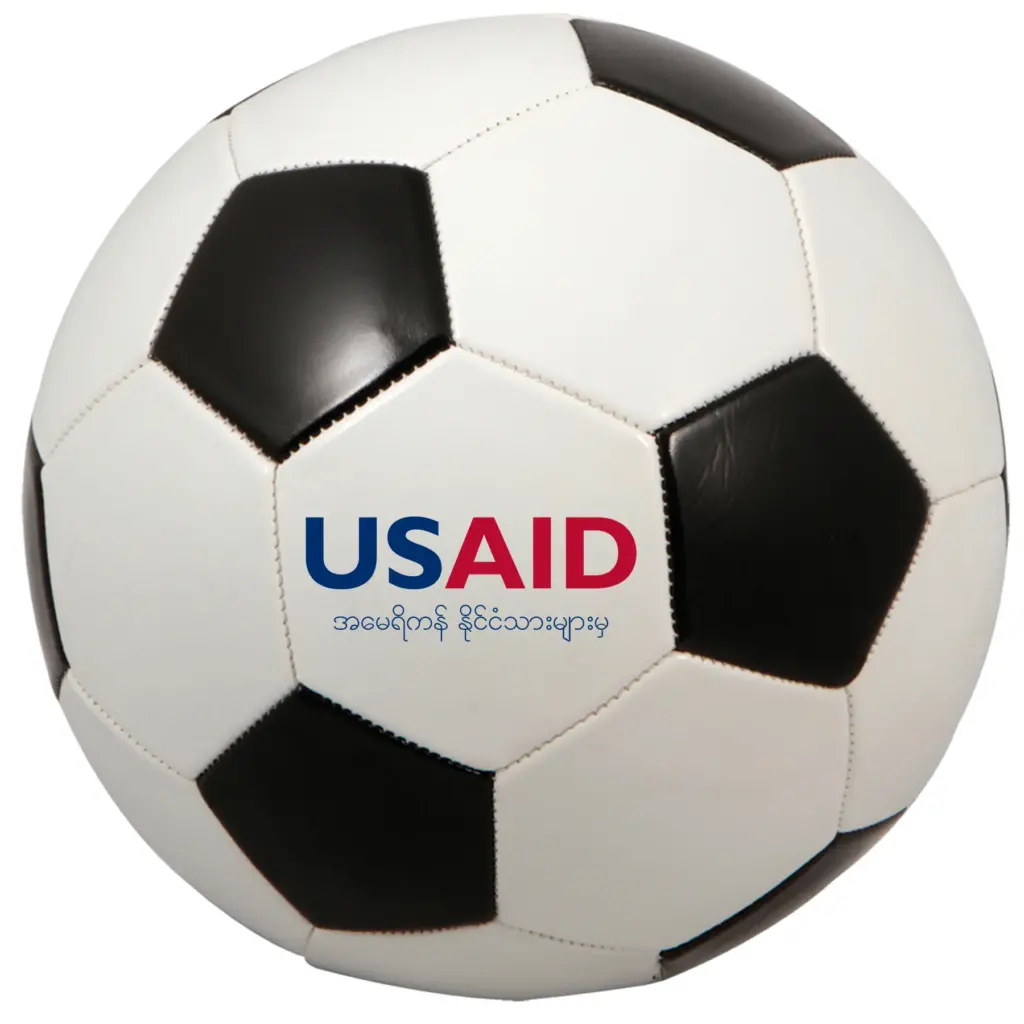 USAID Burmese - Regulation Size Black & White Soccer Ball