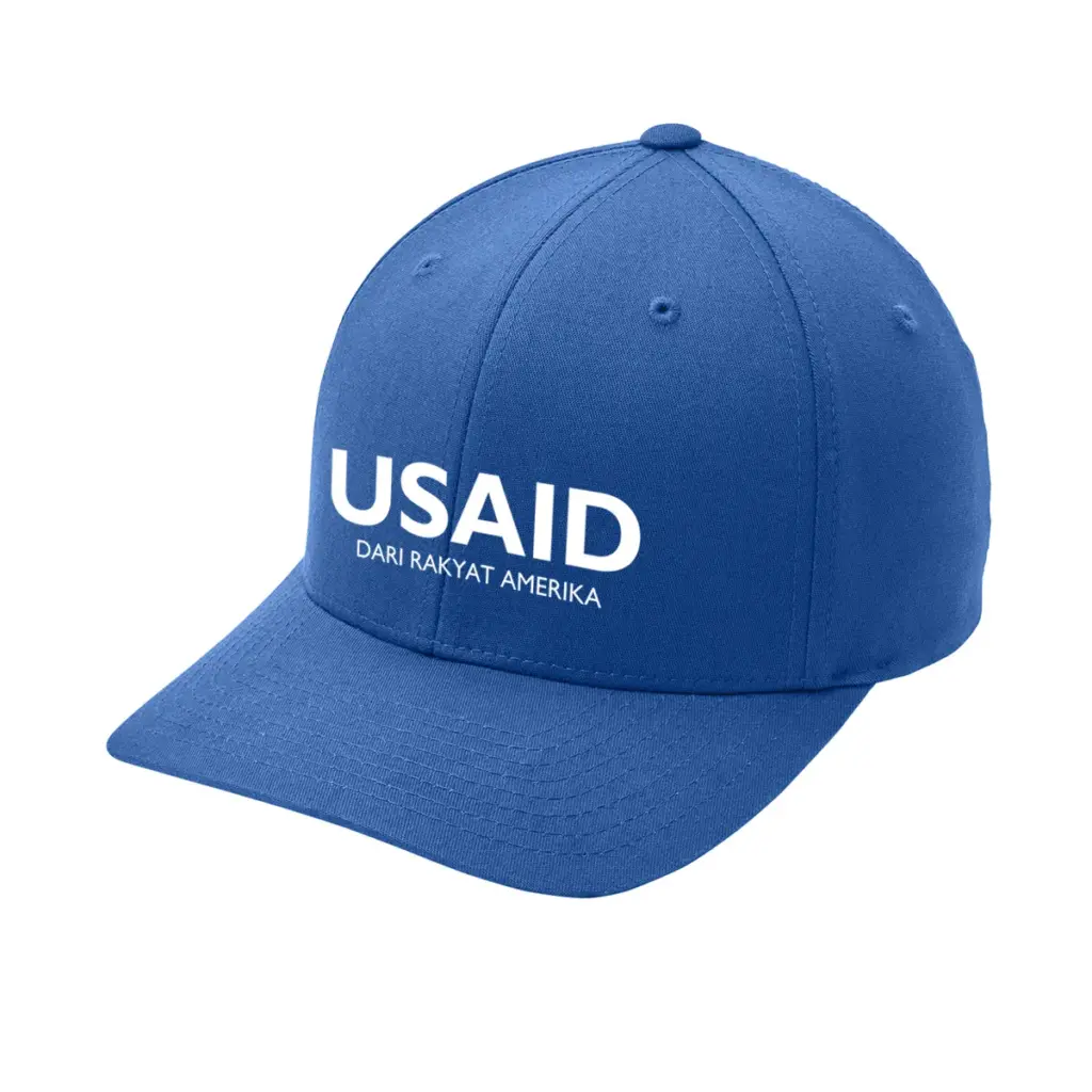 USAID Bahasa Indonesia - Embroidered Port Authority Flexfit Cotton Twill Cap (Min 12 Pcs)
