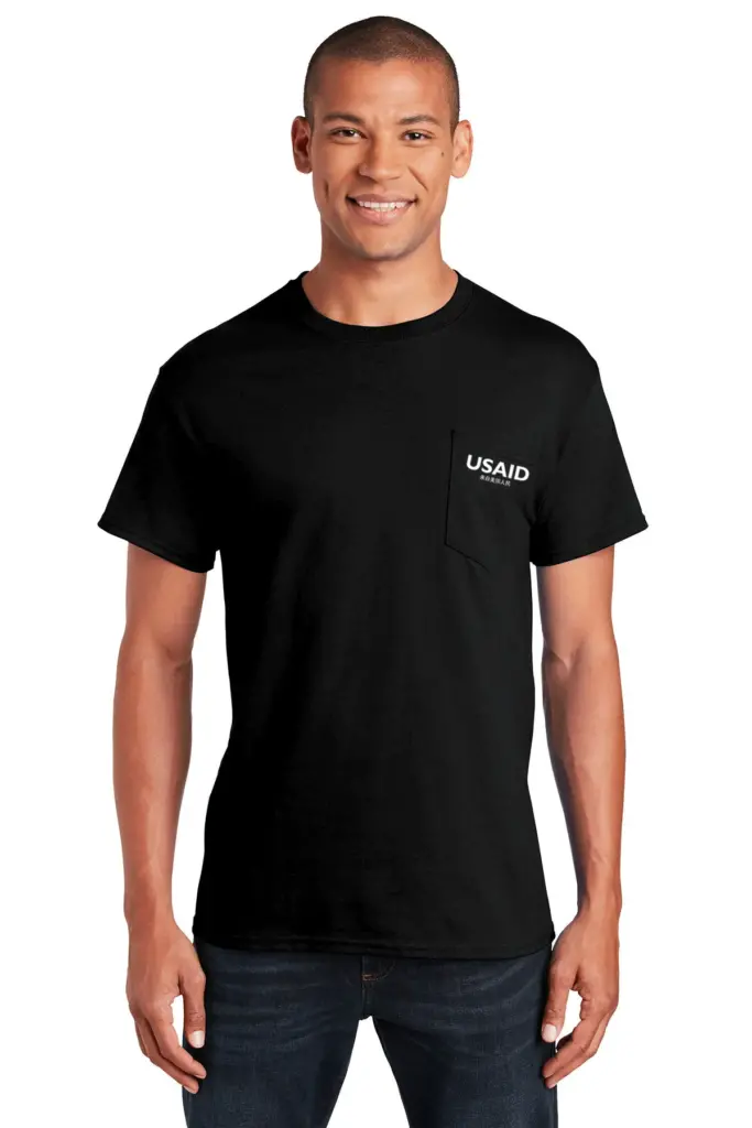 USAID Mandarin - Gildan 6.1 Oz. 100% Cotton Preshrunk T-Shirt min 12 pcs