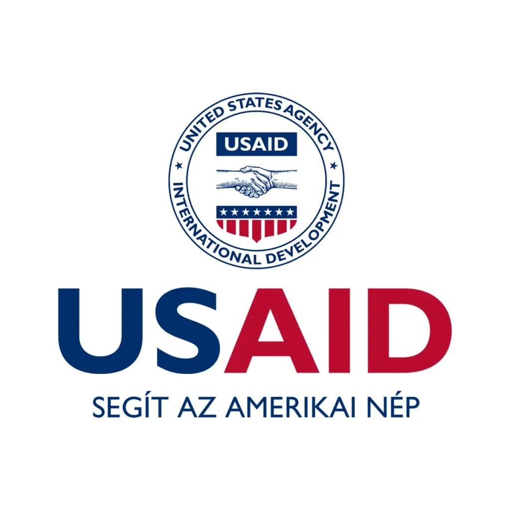 USAID Hun Decal on White Vinyl Material - (5"x5"). Full Color.
