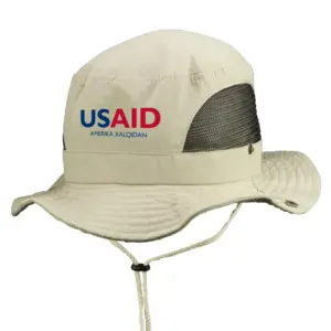 USAID Uzbek - Embroidered Pintano Bucket Hat with Mesh Sides (Min 12 pcs)