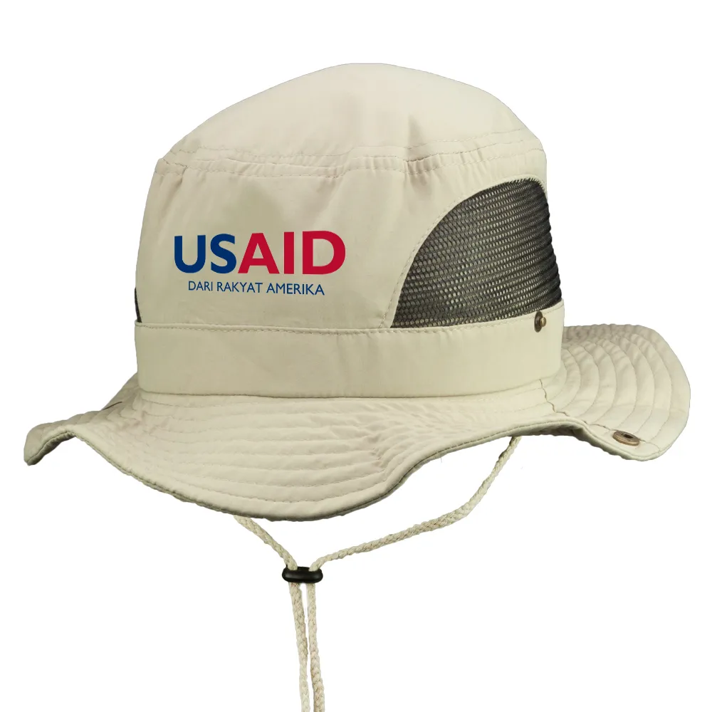 USAID Bahasa Indonesia - Embroidered Pintano Bucket Hat with Mesh Sides (Min 12 pcs)