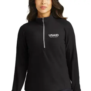 USAID Dari Port Authority Ladies Microfleece 1/2-Zip Pullover Sweater